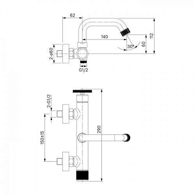 Смеситель для ванны Iddis Grange GRABLR2i02WA черный