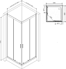 Душевой уголок AM.PM Gem 90x90 W90G-403-090BT профиль черный матовый, стекло прозрачное