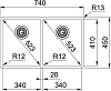 Кухонная мойка 74 см Franke Box BXX 220/120-34-34 127.0370.188, нержавеющая сталь